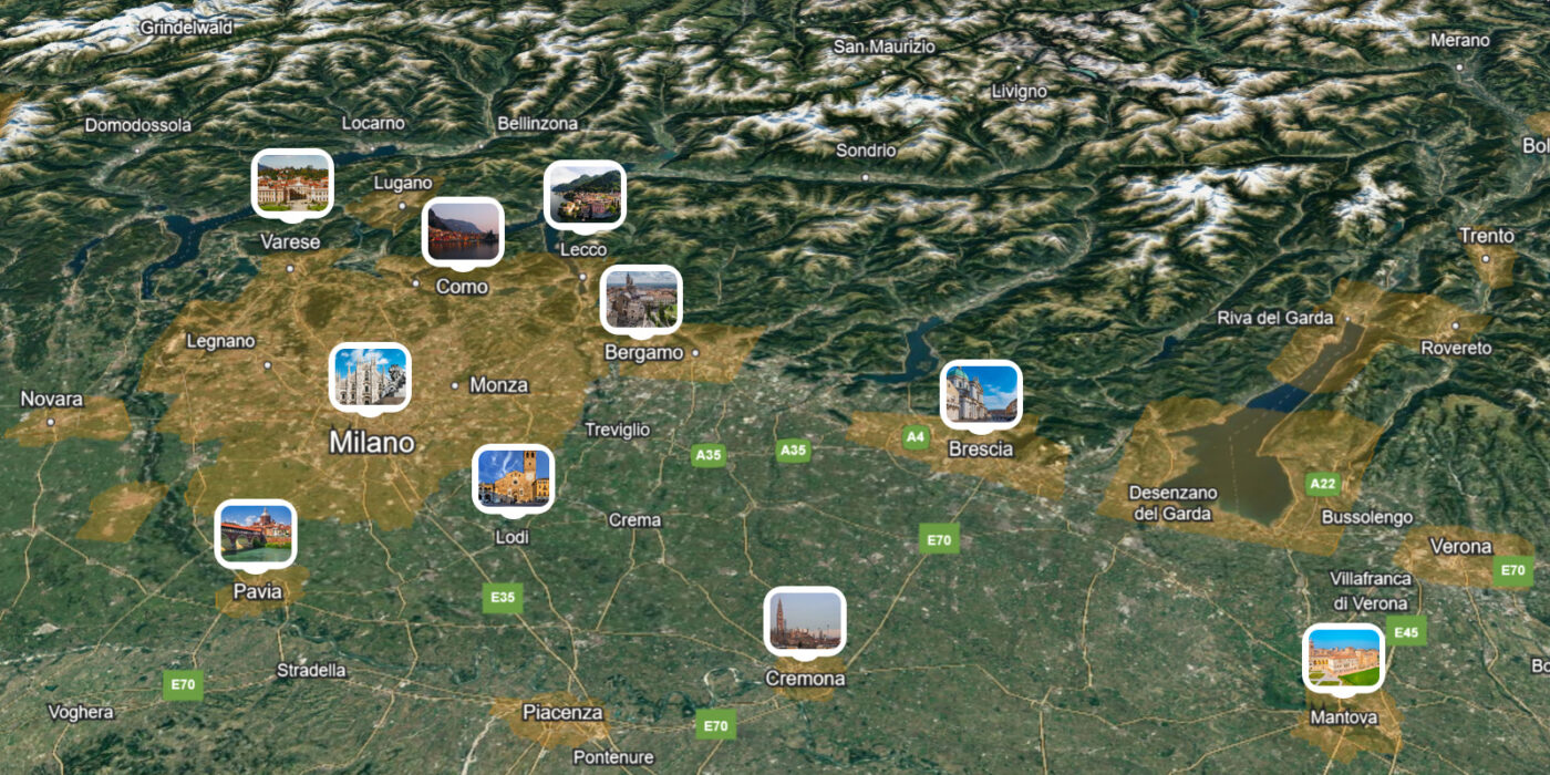 Mappa della regione Lombardia