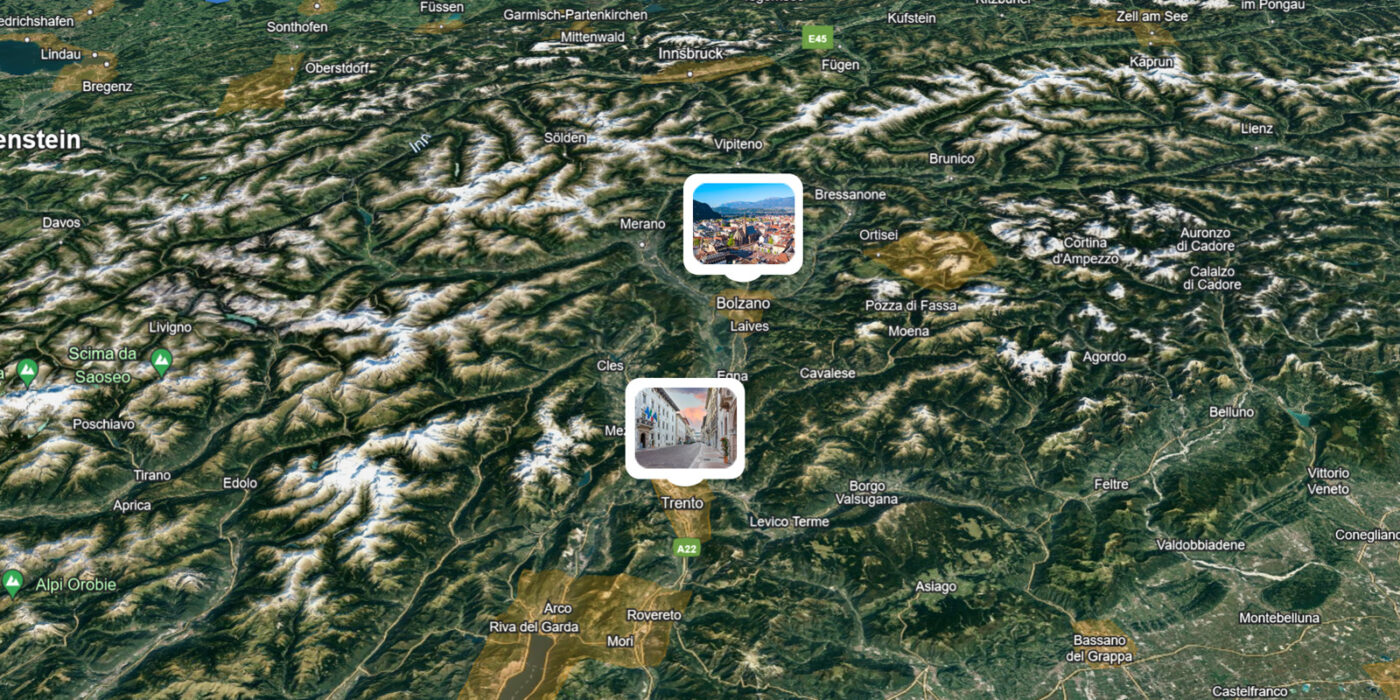 Mappa della regione trentino